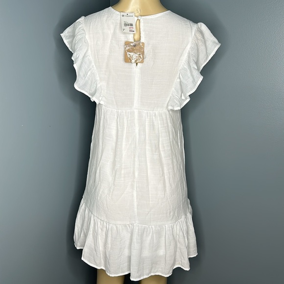 Blu pepper beautiful mini dress, embroidered short sleeves. Size S - Picture 5 of 6